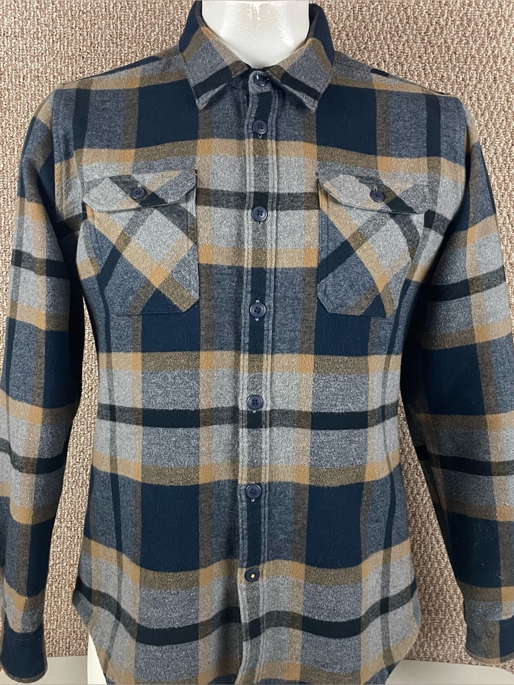 Barbour Rhobell Flannel Shirt Shacket Men’s Medium Plaid Thick Heavy Button